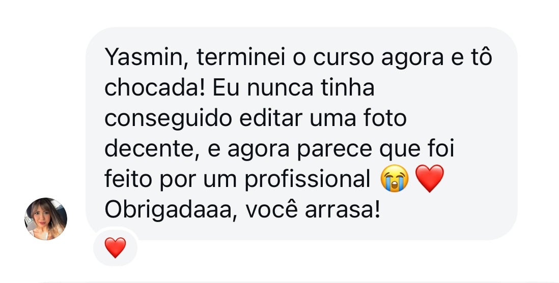 Depoimento de aluna sobre o curso Fotos e Vídeos que Vendem